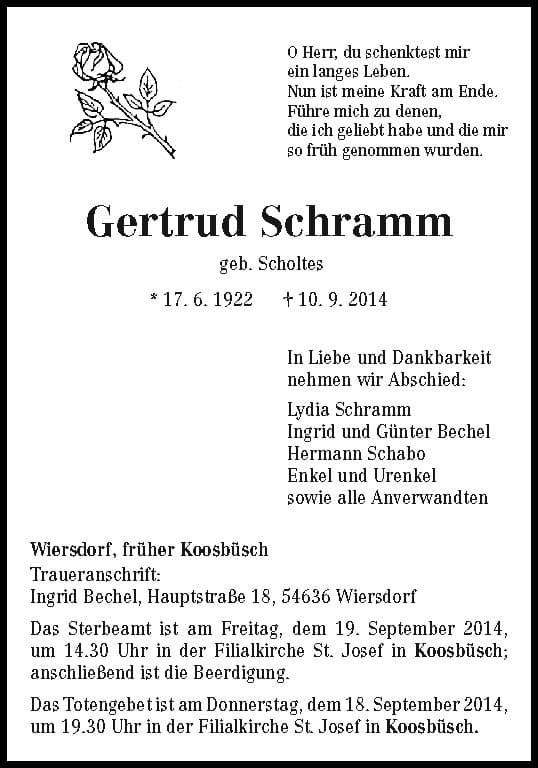 Frau Gertrud Schramm