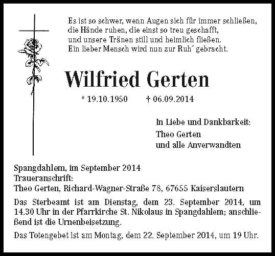 Herr Wilfried Gerten