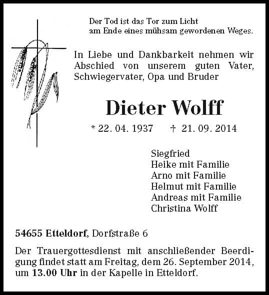 Herr Dieter Wolff