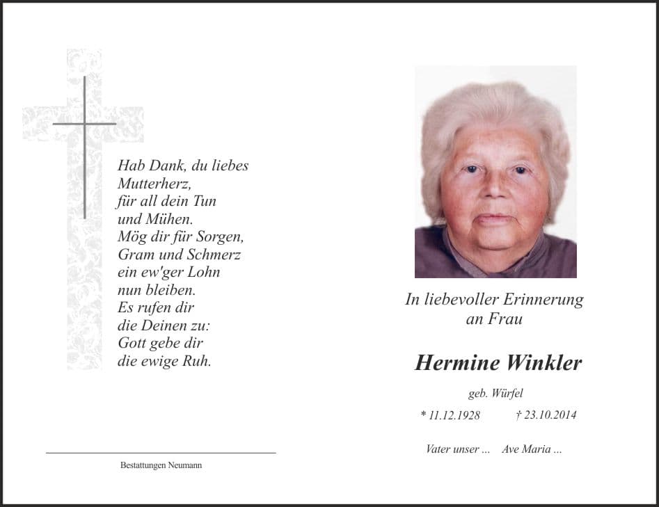 Frau Hermine Winkler