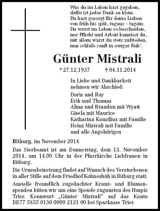 Herr Günter Mistrali