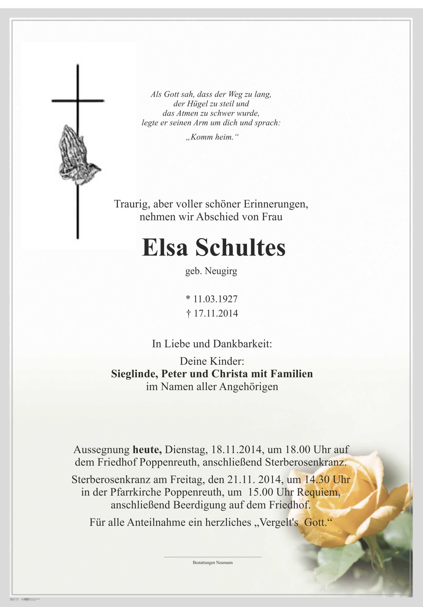 Frau Elsa Schultes