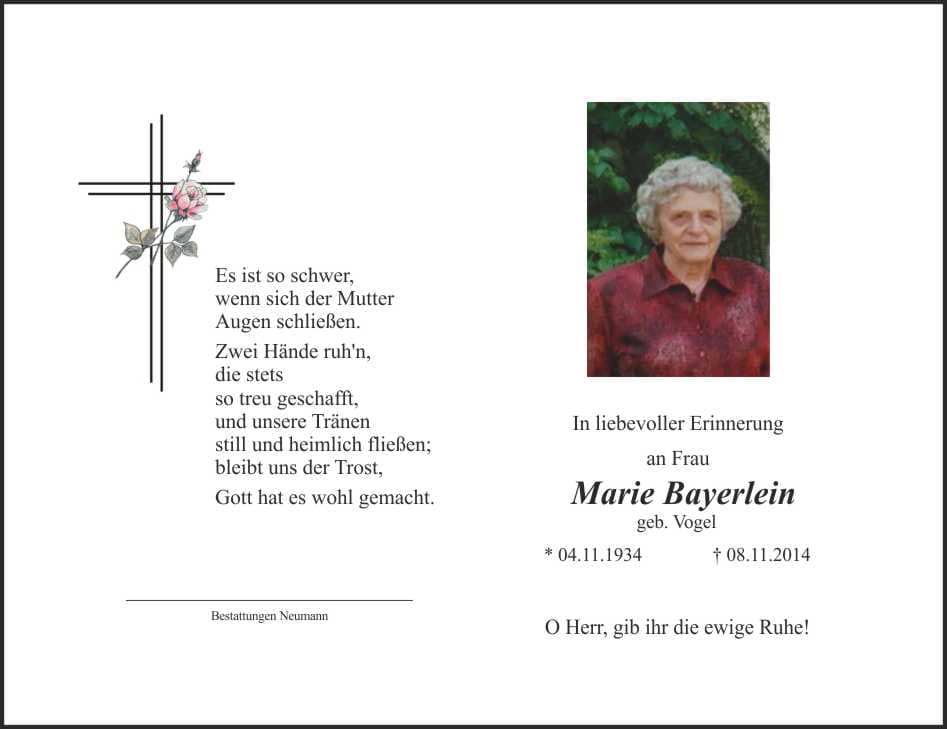 Frau Marie Bayerlein