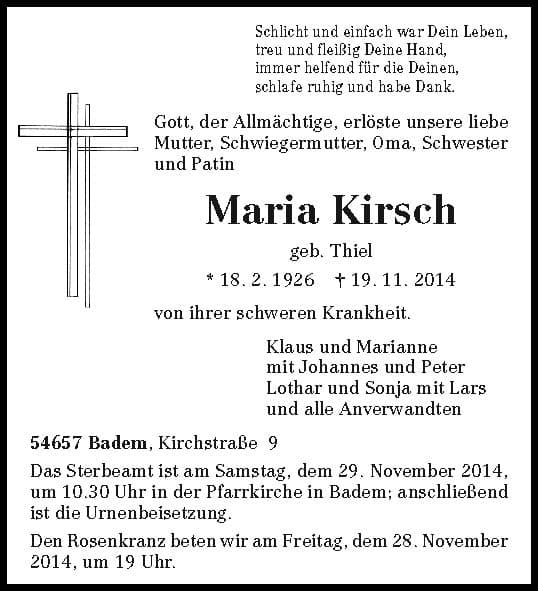 Frau Maria Kirsch
