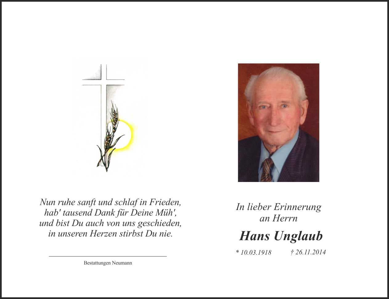 Herr Hans Unglaub