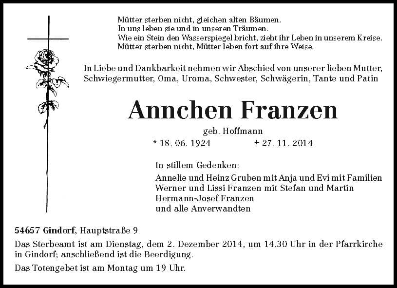 Frau Annchen Franzen