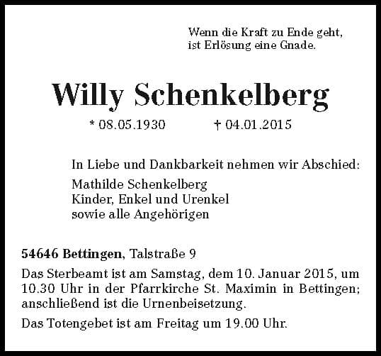 Herr Willy Schenkelberg