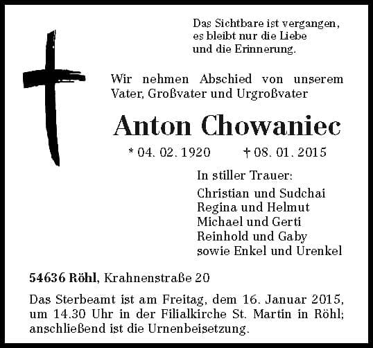 Herr Anton Chowaniec