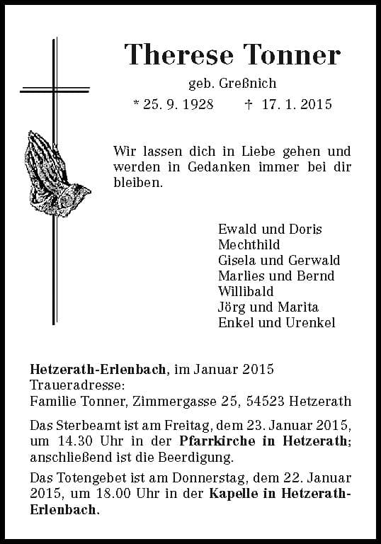 Frau Therese Tonner