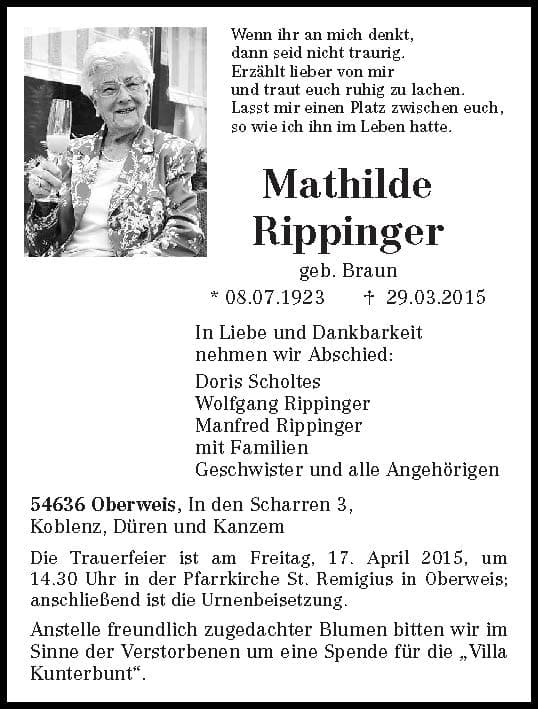 Frau Mathilde Rippinger