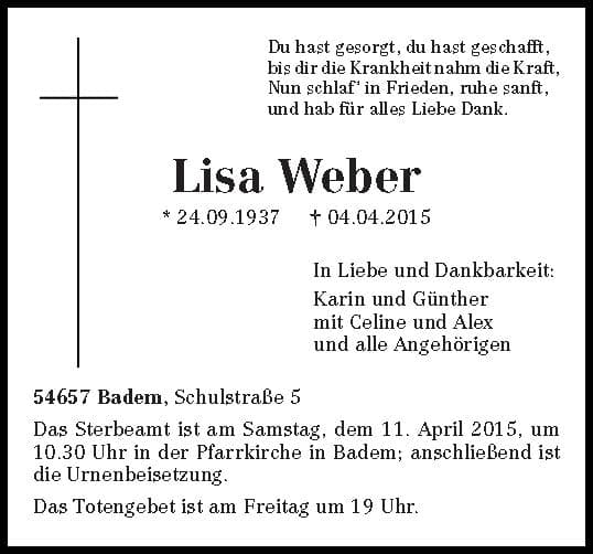 Frau Lisa Weber