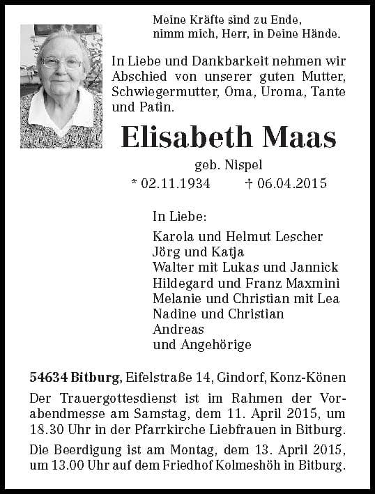 Frau Elisabeth Maas