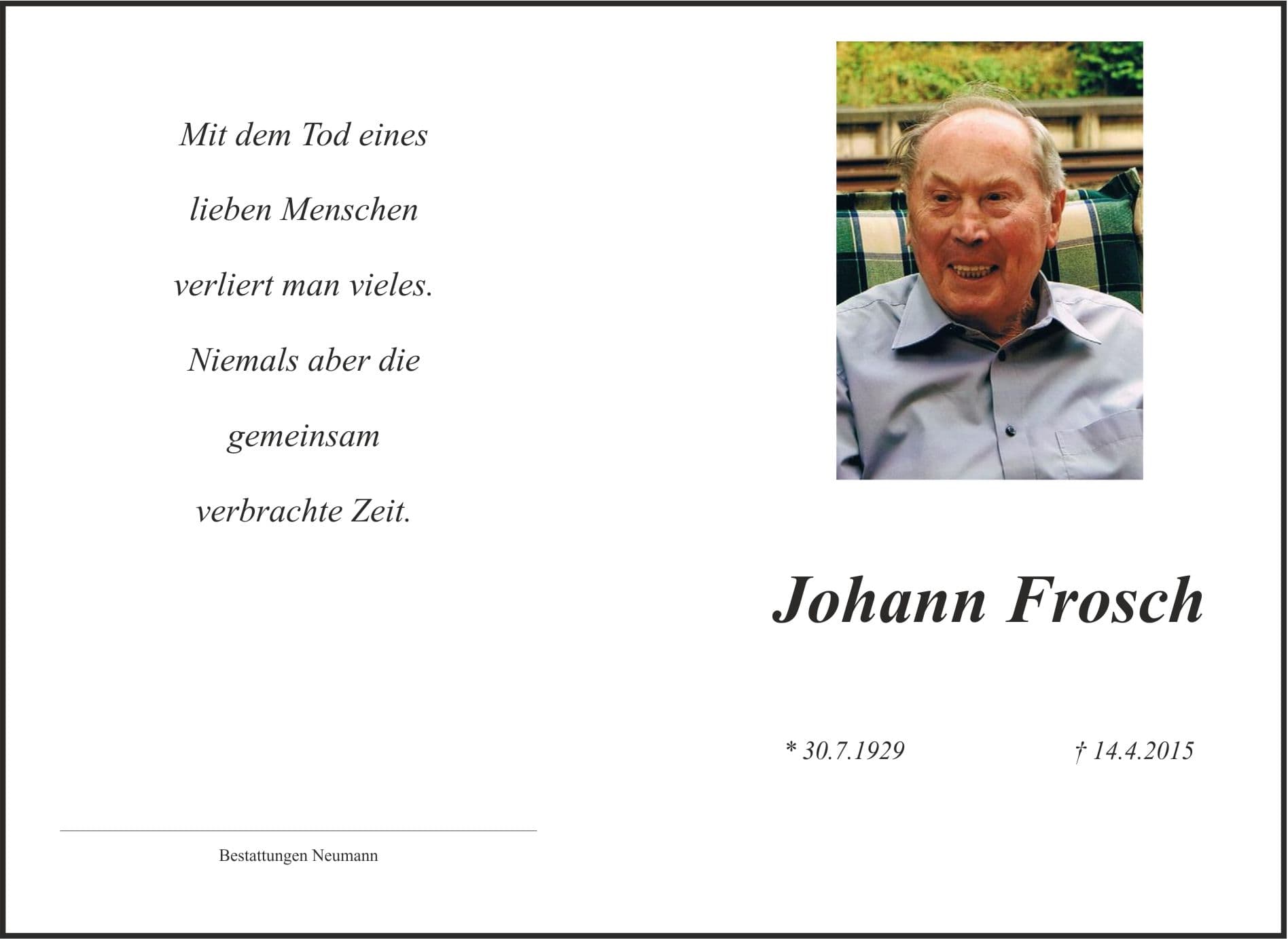 Herr Johann Frosch