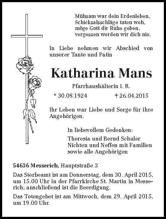Frau Katharina Mans