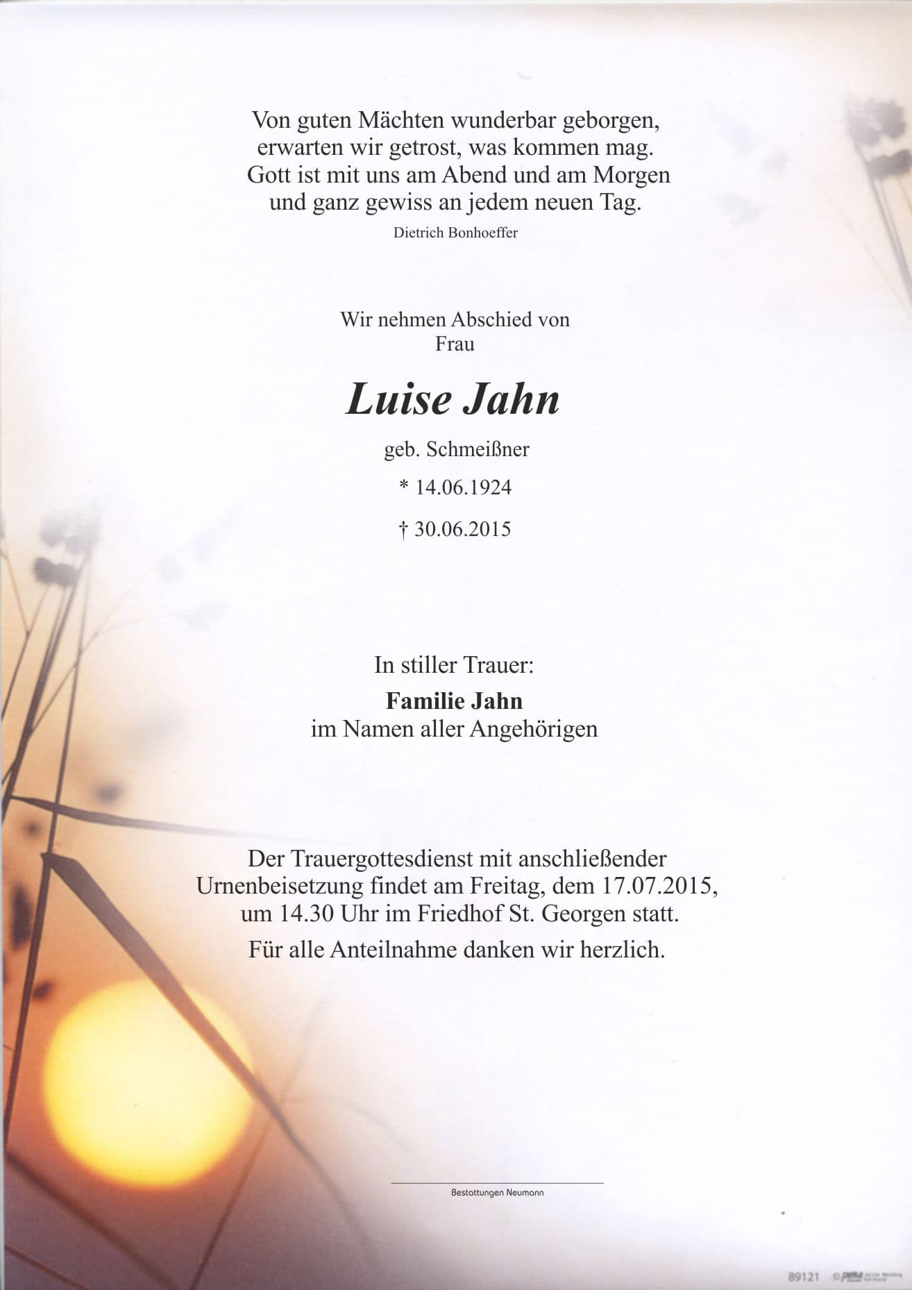 Frau Luise Jahn