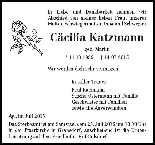Frau Cäcilia Katzmann