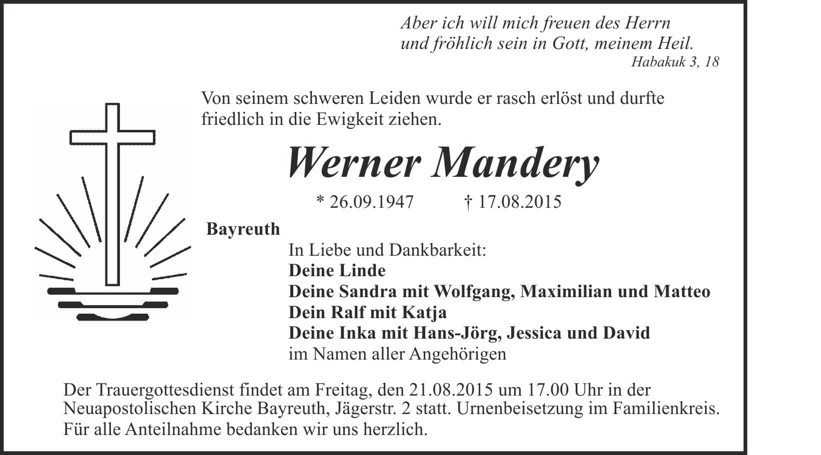 Herr Werner Mandery