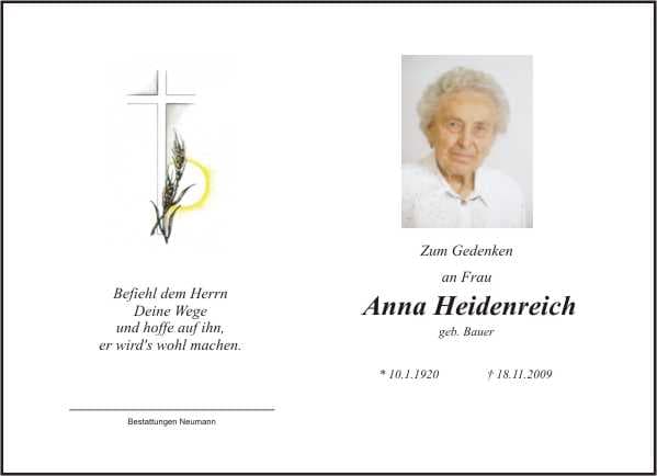 Frau Anna Heidenreich