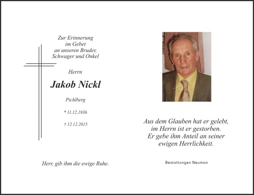 Herr Jakob Nickl