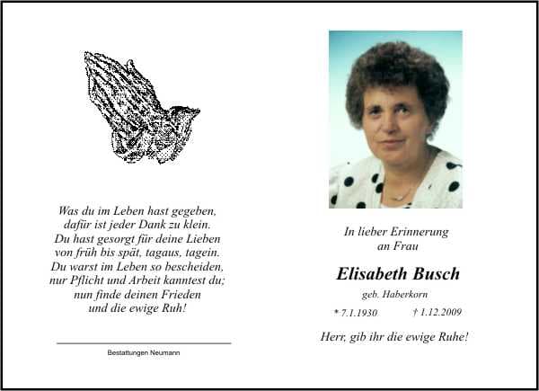 Frau Elisabeth Busch