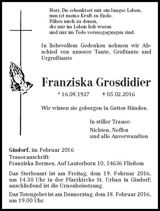 Frau Franziska Grosdidier