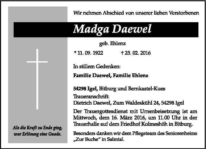 Frau Magda Daewel