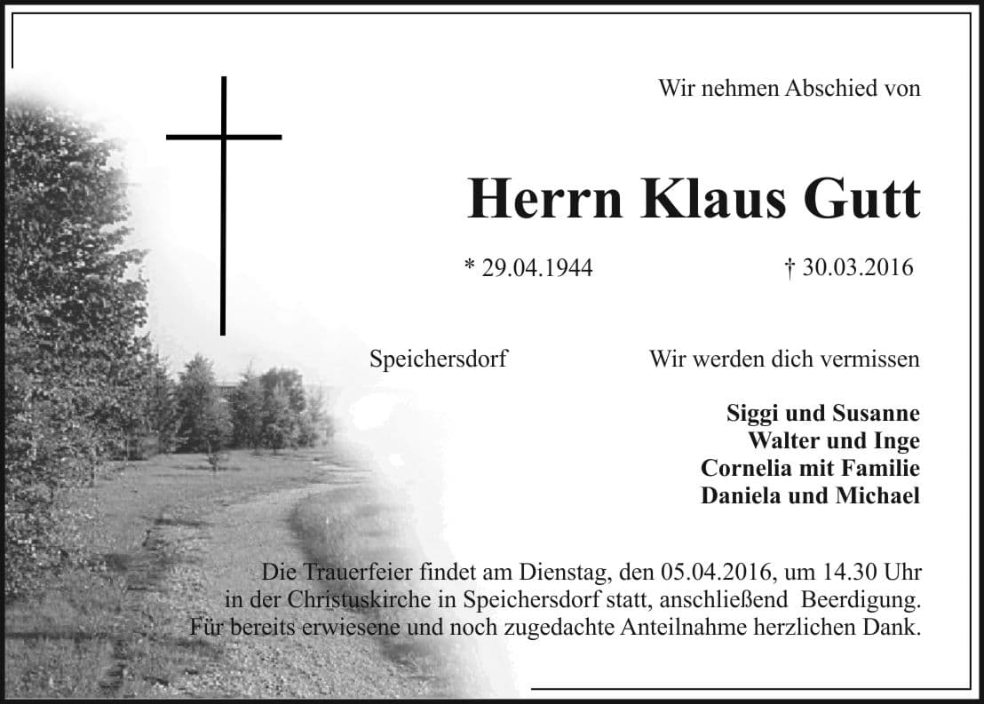 Herr Klaus Gutt