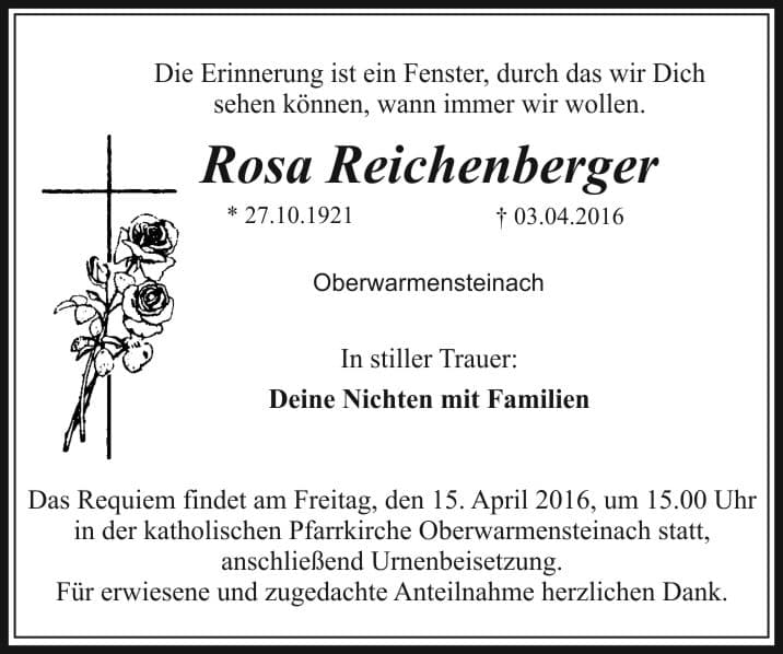 Frau Rosa Reichenberger