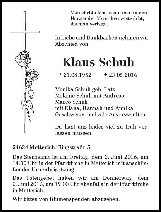 Herr Klaus Schuh
