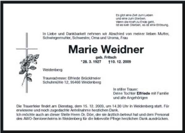 Frau Marie Weidner