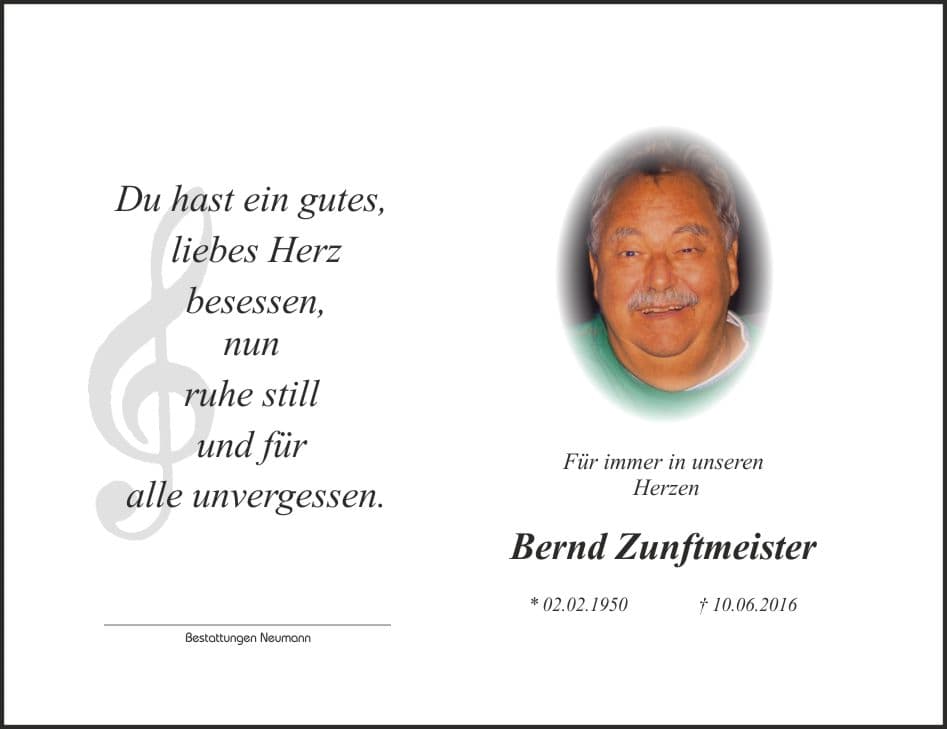 Herr Bernhard Zunftmeister
