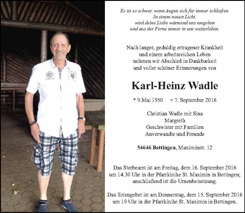 Herr Karl-Heinz Wadle