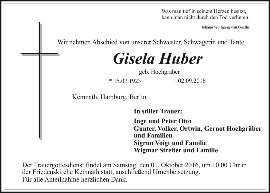 Frau Gisela Huber