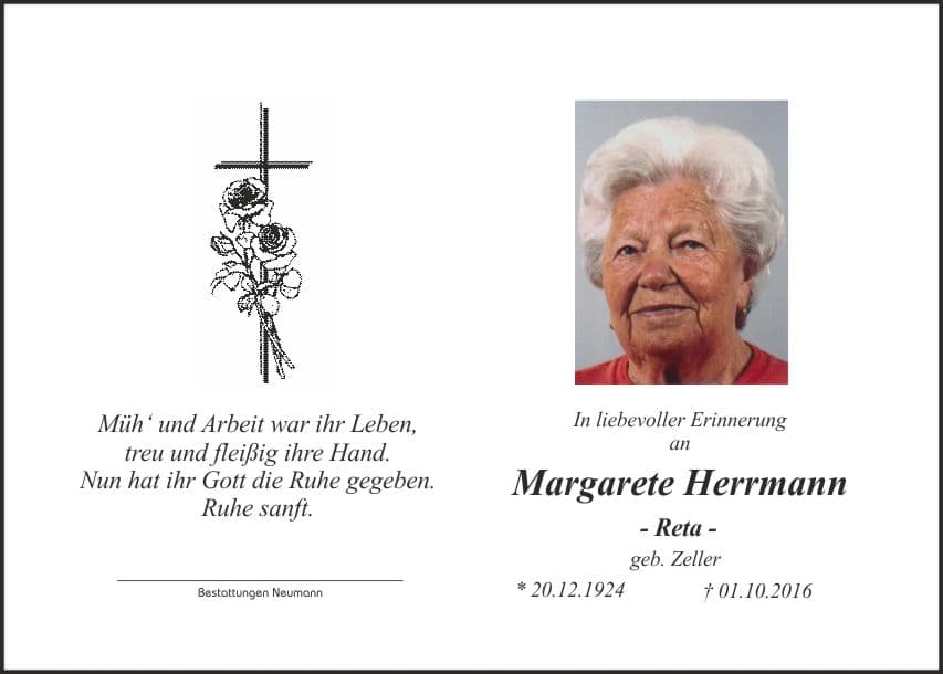 Frau Margarete  - Reta - Herrmann