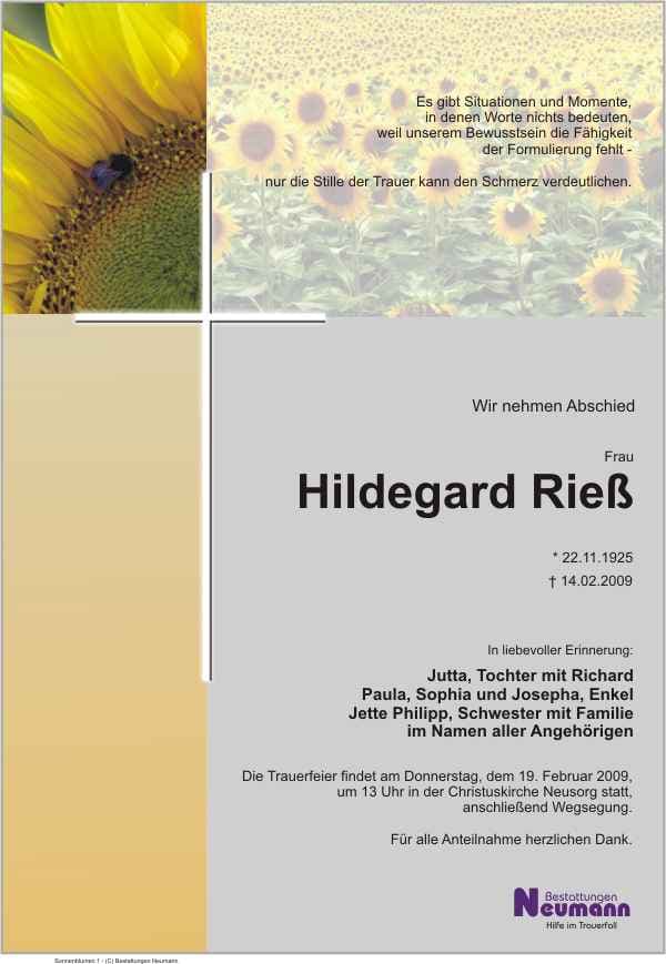 Frau Hildegard Rieß