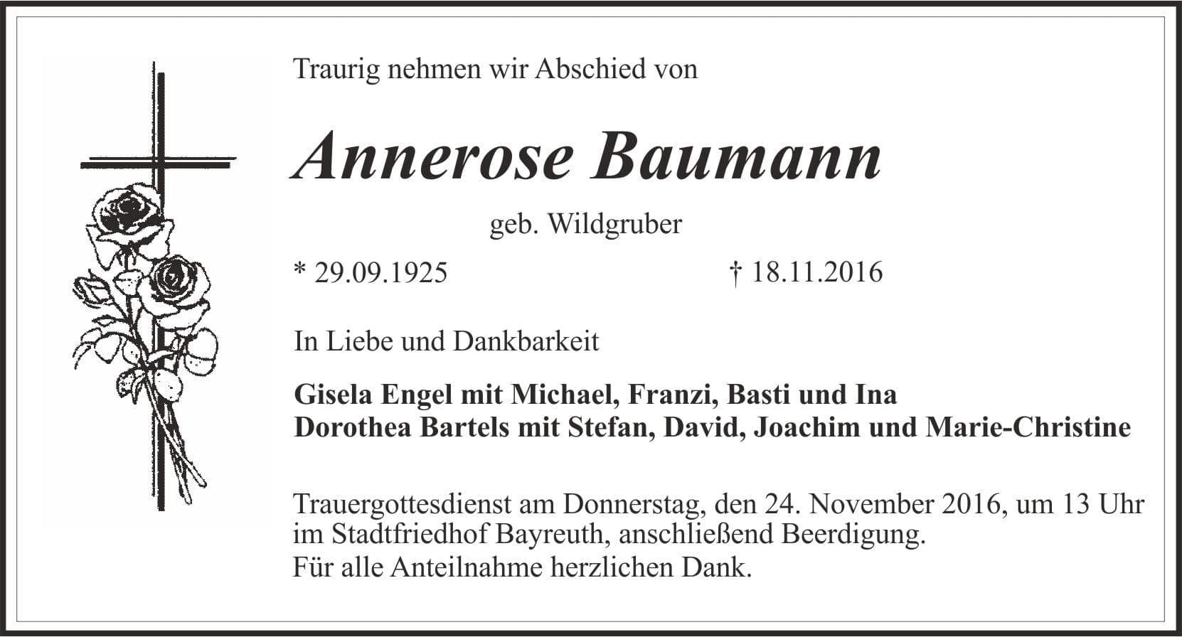 Frau Annerose Baumann