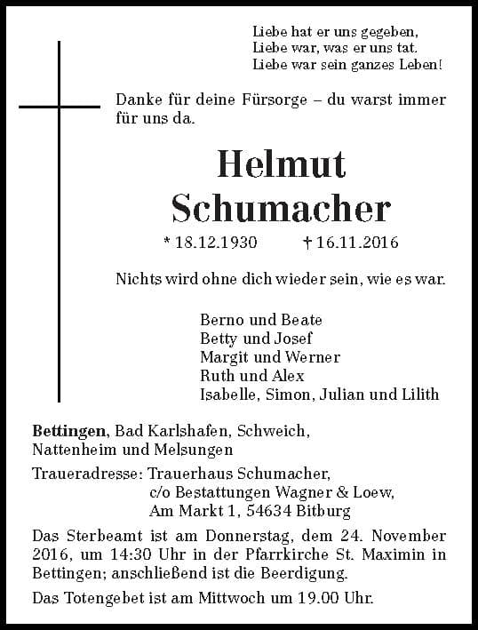 Herr Helmut Schumacher