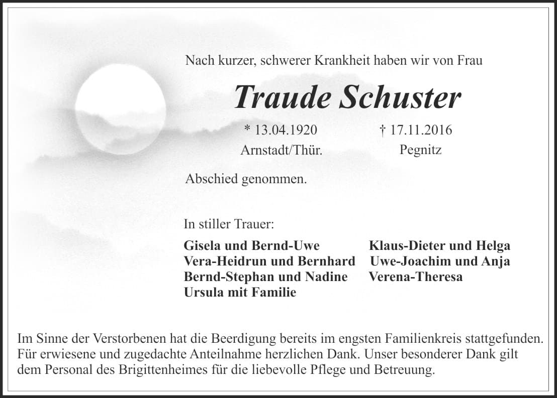 Frau Traude Schuster