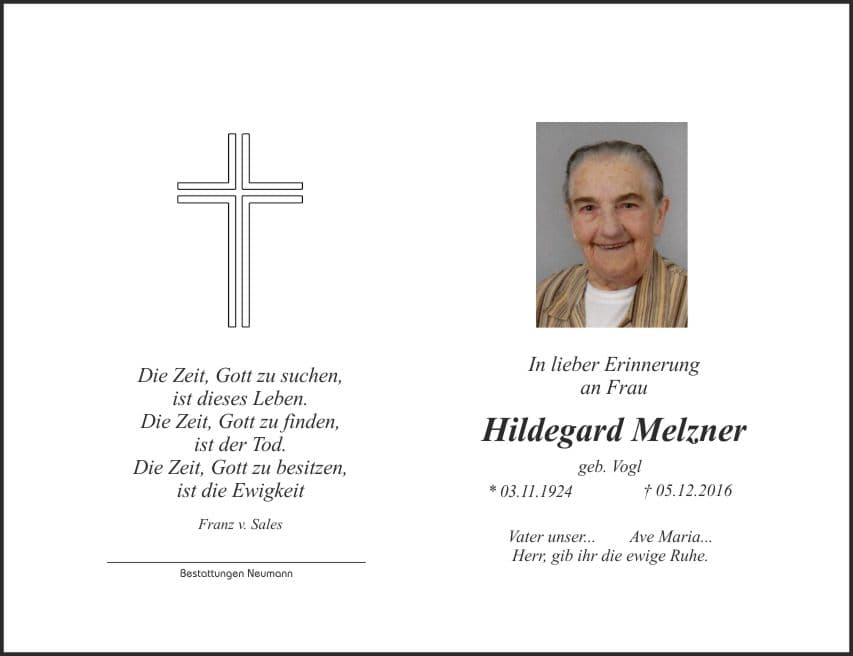 Frau Hildegard Melzner