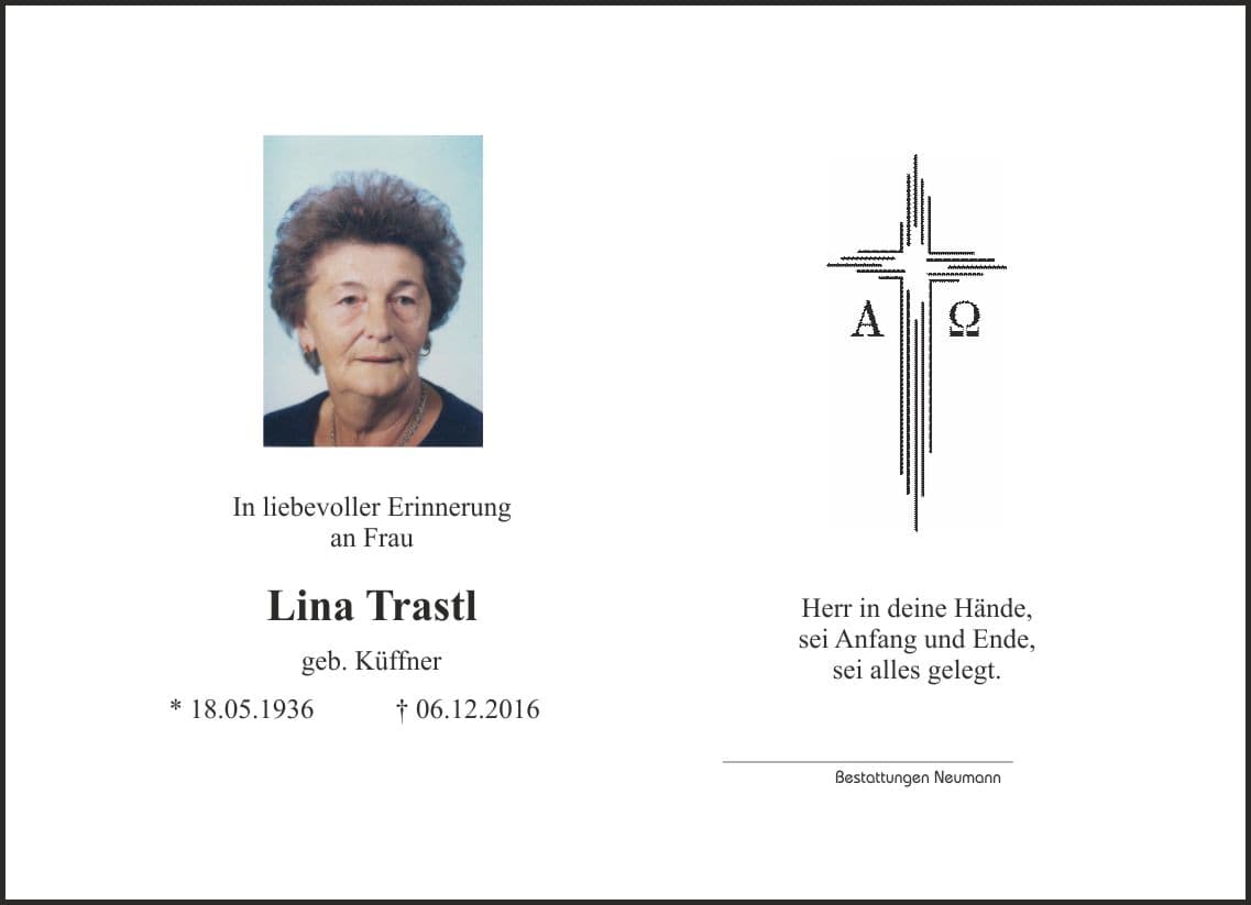 Frau Lina Trastl