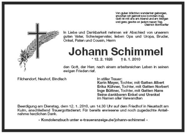 Herr Johann Schimmel