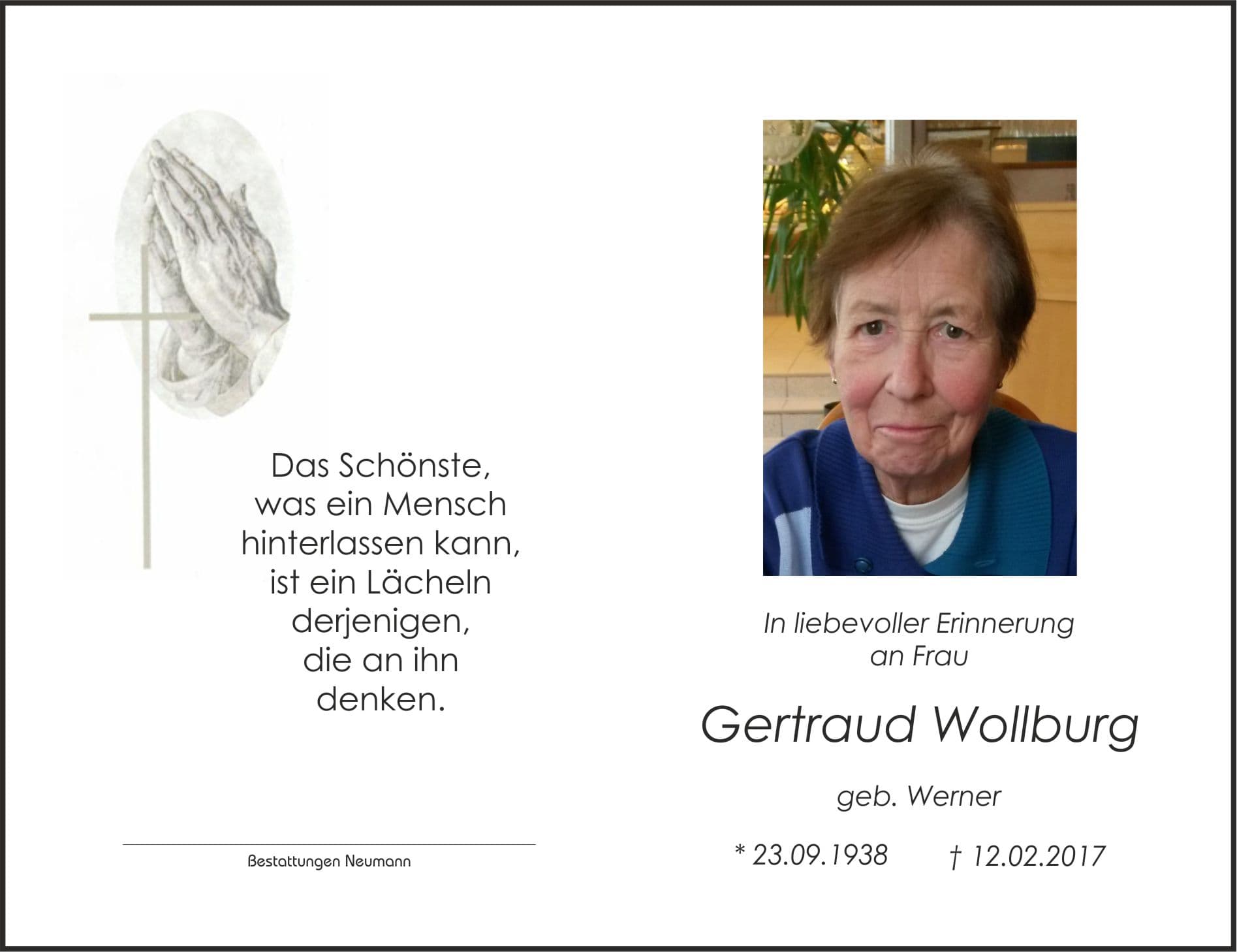 Frau Gertraud Wollburg