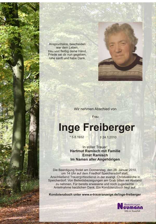 Frau Inge Freiberger