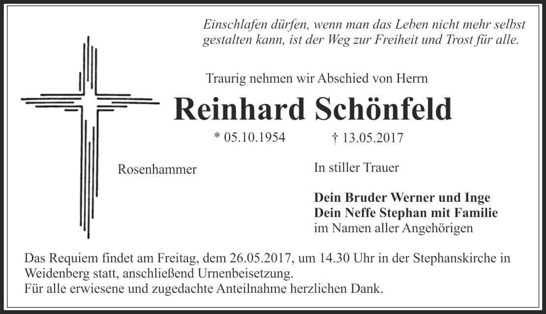 Herr Reinhard Schönfeld