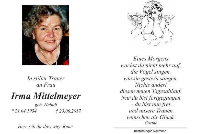 Frau Irma Mittelmeyer