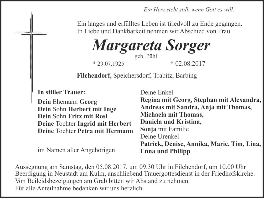 Frau Margareta Sorger