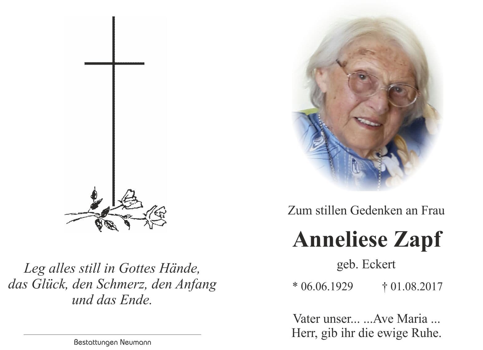 Frau Anneliese Zapf