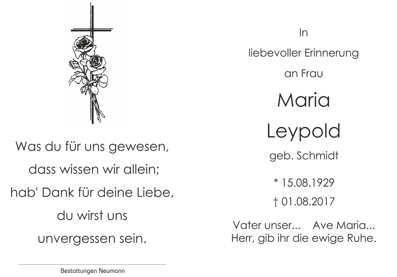 Frau Maria Leypold