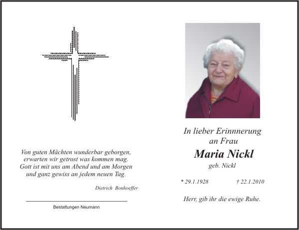 Frau Maria Nickl