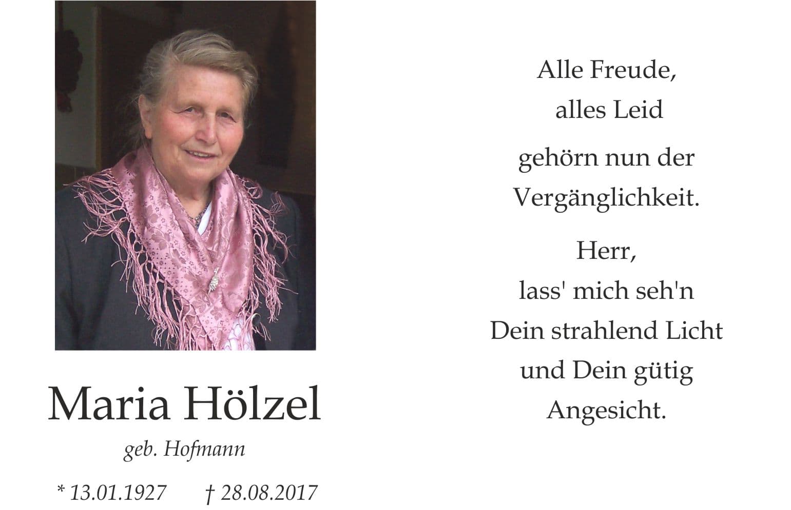 Frau Maria Hölzel